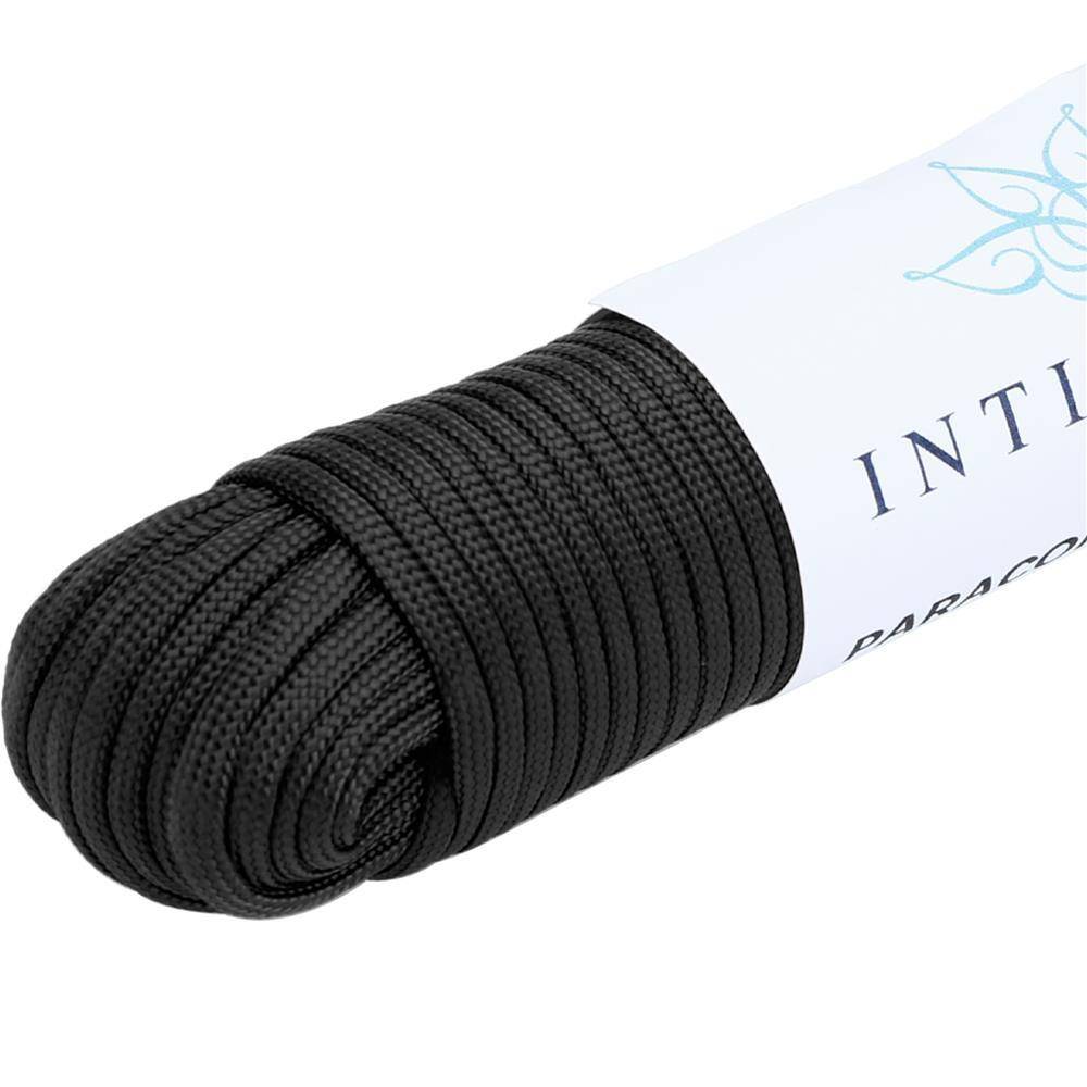 Intirilife 31m Nylon Outdoor Seil in SCHWARZ – Garten Seil 31 Meter lang und 4 mm dick – Paracord Seil Schnur reißfest und robust mit 7 Kernfäde