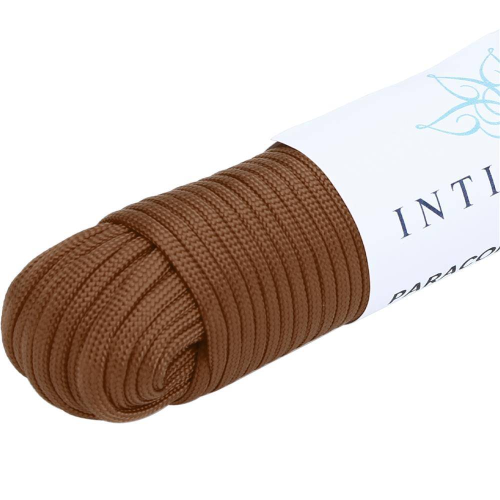 Intirilife 31m Nylon Outdoor Seil in BRAUN – Garten Seil 31 Meter lang und 4 mm dick – Paracord Seil Schnur reißfest und robust mit 7 Kernfäden