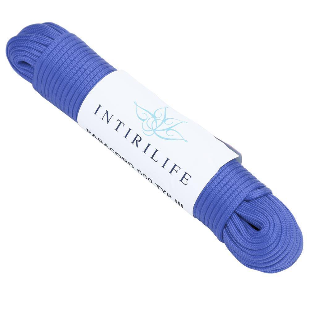 Intirilife 31m Nylon Outdoor Seil in BLAU – Garten Seil 31 Meter lang und 4 mm dick – Paracord Seil Schnur reißfest und robust mit 7 Kernfäden v