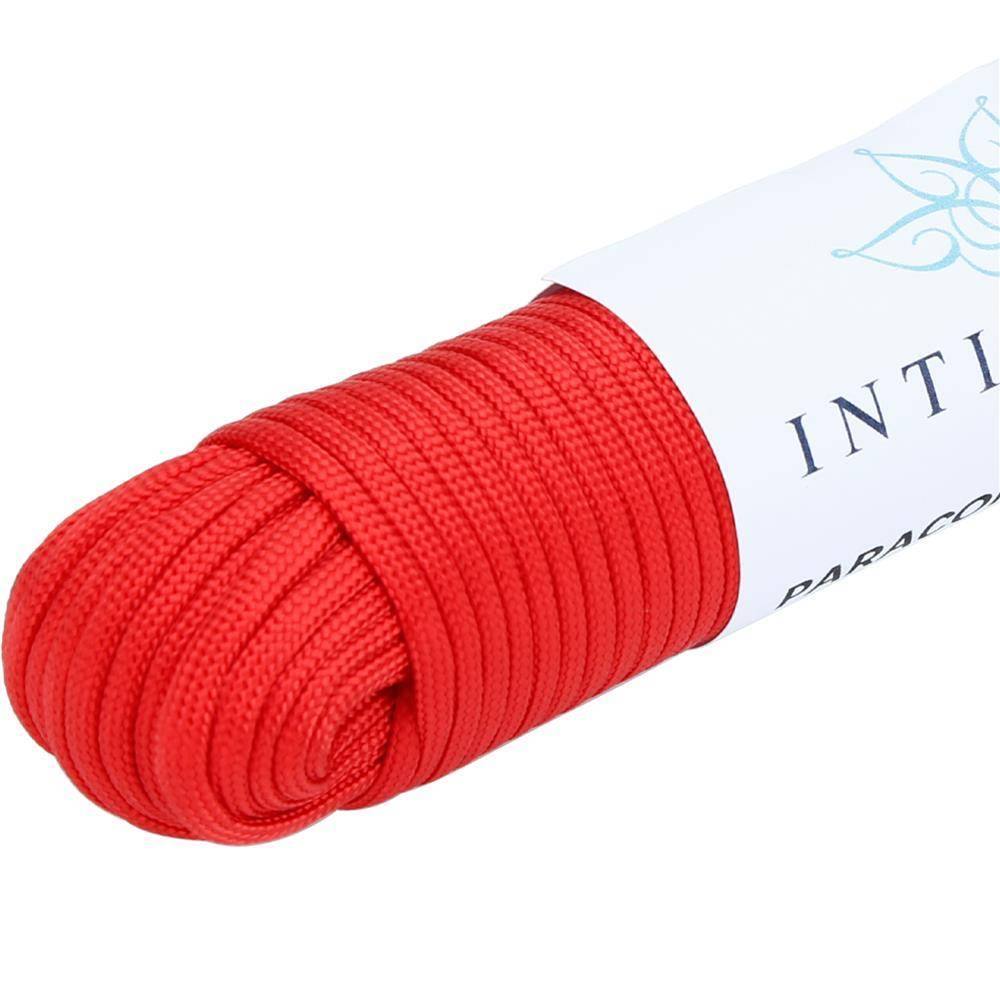 Intirilife 31m Nylon Outdoor Seil in ROT – Garten Seil 31 Meter lang und 4 mm dick – Paracord Seil Schnur reißfest und robust mit 7 Kernfäden vi