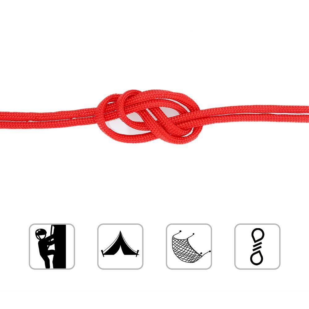 Intirilife 31m Nylon Outdoor Seil in ROT – Garten Seil 31 Meter lang und 4 mm dick – Paracord Seil Schnur reißfest und robust mit 7 Kernfäden vi