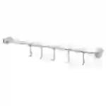 Intirilife Edelstahl Küche Hängeleiste mit 5 Haken - Küchen Reling Hängeleiste Küchenstange Wandhalterung Intirilife Edelstahl Küche Hängeleiste mit 5 Haken - Küchen Reling Hängeleiste Küchenstange Wandhalterung