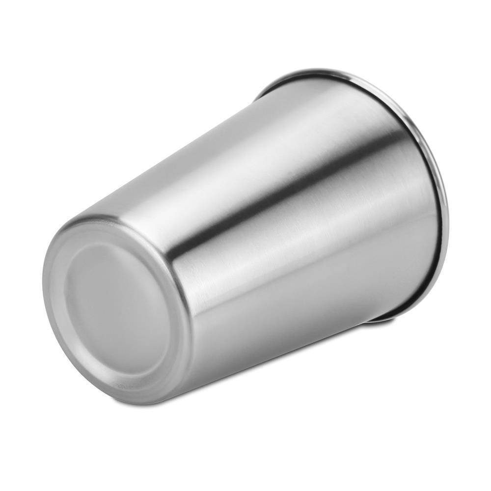 Intirilife 5x Stapelbare Edelstahl Becher in 85 ml - Camping Outdoor Metall Becher Tasse Glas Widerverwendbar ohne Plastik für Kinder geeignet