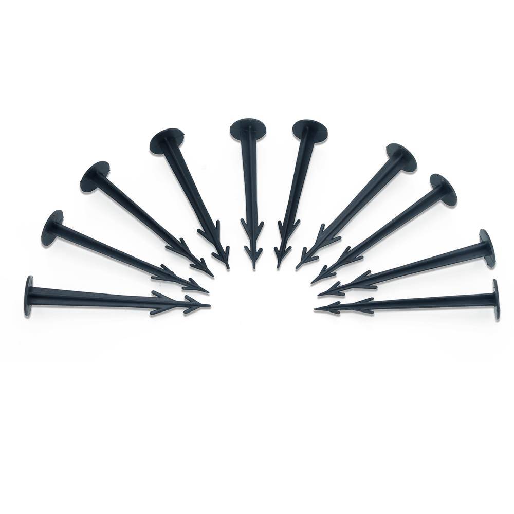 Intirilife Erdanker Kunststoff Schwarz - 100 Stück Bodenanker Unkrautvlies Befestigung Erdnagel Bodennagel Widerhaken