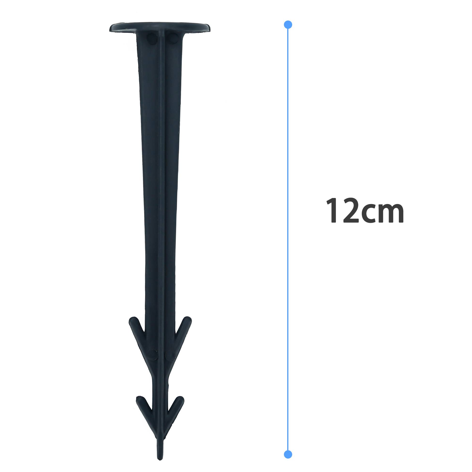 Intirilife Erdanker Kunststoff Schwarz - 100 Stück Bodenanker Unkrautvlies Befestigung Erdnagel Bodennagel Widerhaken
