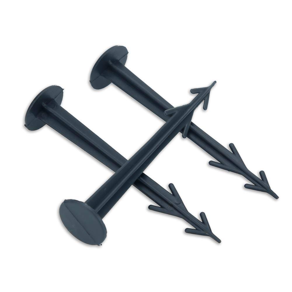 Intirilife Erdanker Kunststoff Schwarz - 100 Stück Bodenanker Unkrautvlies Befestigung Erdnagel Bodennagel Widerhaken