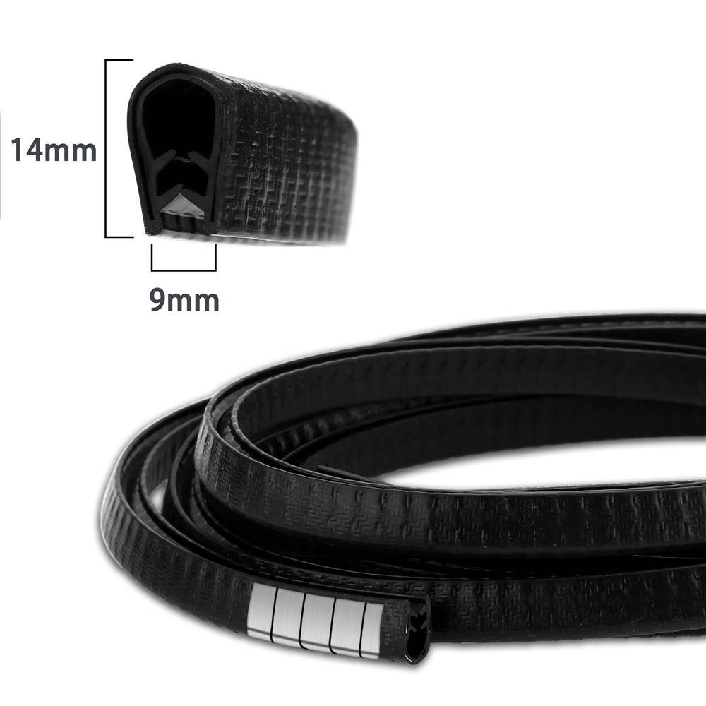 Intirilife Kantenschutzprofil für Blech aus Gummi in Schwarz - Zuschnitt Meterware - Selbstklebend auch für Autotüren