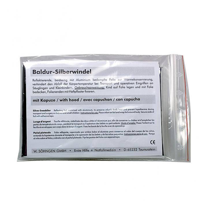 Baldur-Silberwindel - mit Kapuze - Polyesterfolie