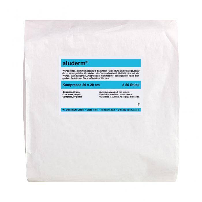 Kompressen - 20 x 20 cm - Polyestervlies - "aluderm®" - à 50 Stück