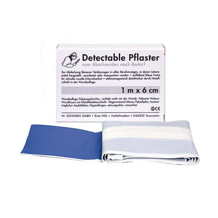 Pflaster-Verband - 1m x 6 cm - blau - detectable - wasserfest