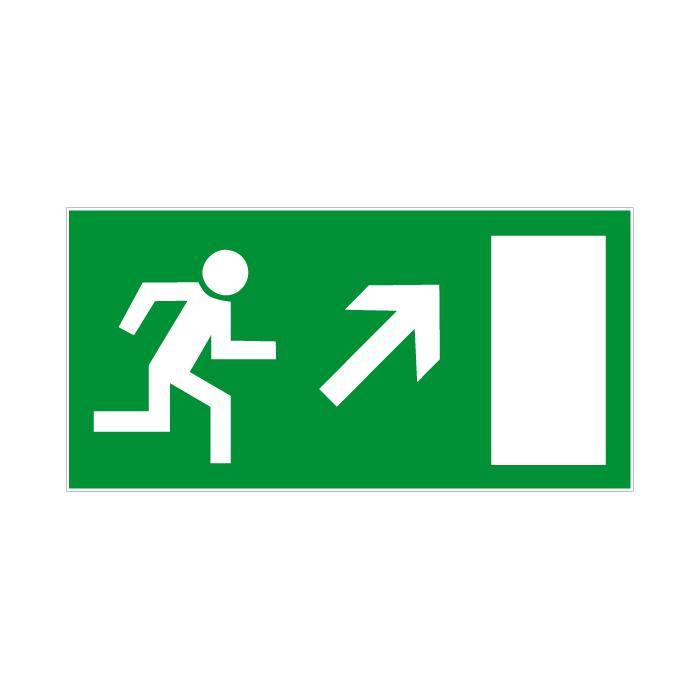 Hinweisschild für Sicherheitsleuchte - PET-Folie selbstklebend - Typ G "Rettungsweg aufwärts rechts"