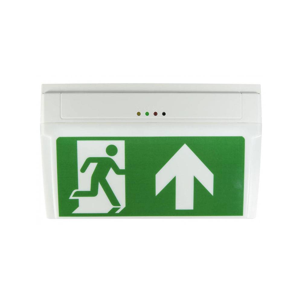 Rettungszeichenleuchte E-LUX STANDARD - Polycarbonat Gehäuse - Hinweisschild Rettungsweg aufwärts rechts, PET-Folie, TYP G