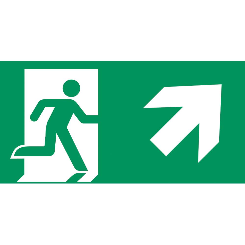 Sicherheits-/Rettungszeichenleuchte C-LUX STANDARD - Hinweisschild Rettungsweg aufwärts rechts - PET-Folie selbstklebend - TYP G