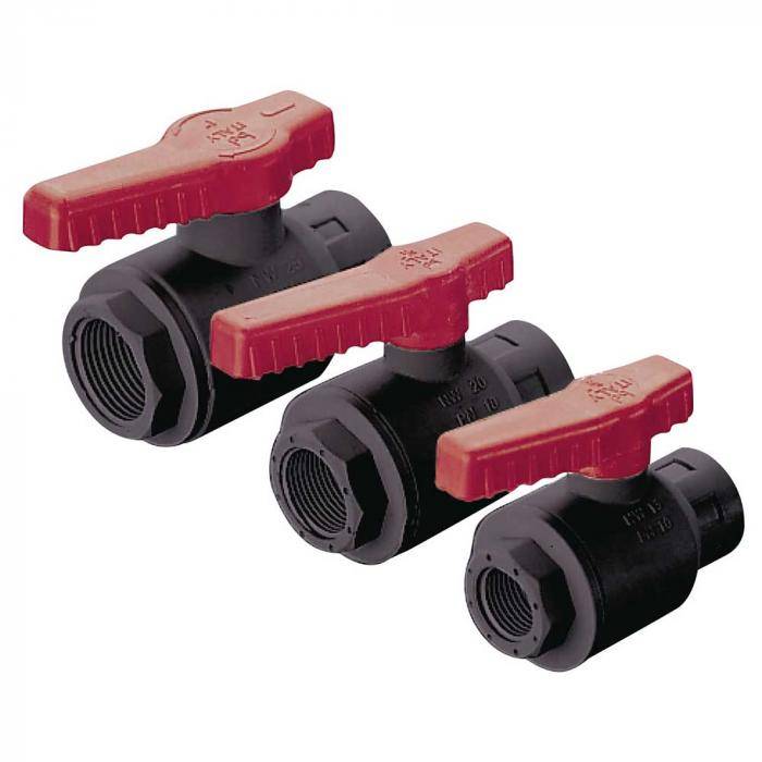 Fass-Kugelhahn - Polypropylen - 2-Wege - für Fässer mit Gewindeanschluss - AG G 3/4" auf IG G 3/4" - DN 20 - PN 4