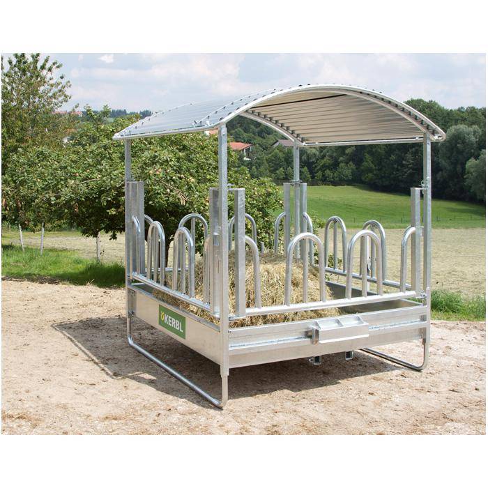 Viereckraufe mit Palisadenfressgitter - Breite 2,12 m - Länge 2,12 m - Höhe 2,5 m