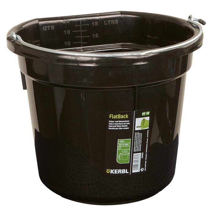 Futter-und Wassereimer FlatBack - Inhalt 20 l - schwarz