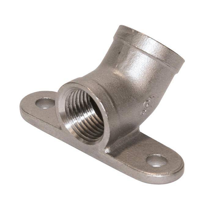 Wandhalter Edelstahl - Bogen 90 ° - Anschluss 1/2" x 1/2"