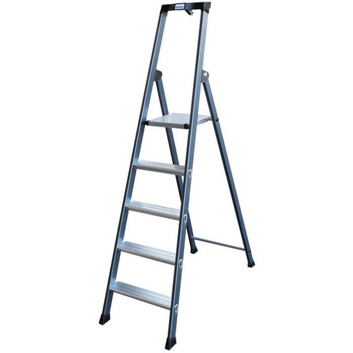 Stufen-Stehleiter "SePro" - Krause - Aluminium - eloxiert - Standhöhe ca. 1,25m - Arbeitshöhe ca. 3,25m - Leiterhöhe ca. 1,65m - Stufenzahl 6 - BxL