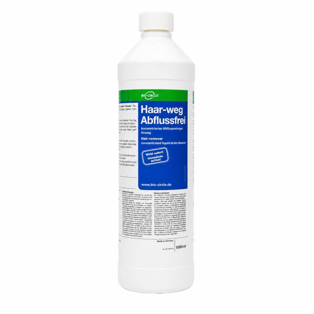 Haar-Weg Abflussfrei - flüssiger Rohrreiniger - Kunststoffflasche 1000 ml - VE 6 Flaschen