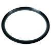 Ein schwarzer Gummi-O-Ring mit glatter Oberfläche, kreisförmig geformt, typischerweise zur Abdichtung von Verbindungen in mechanischen Anwendungen verwendet.