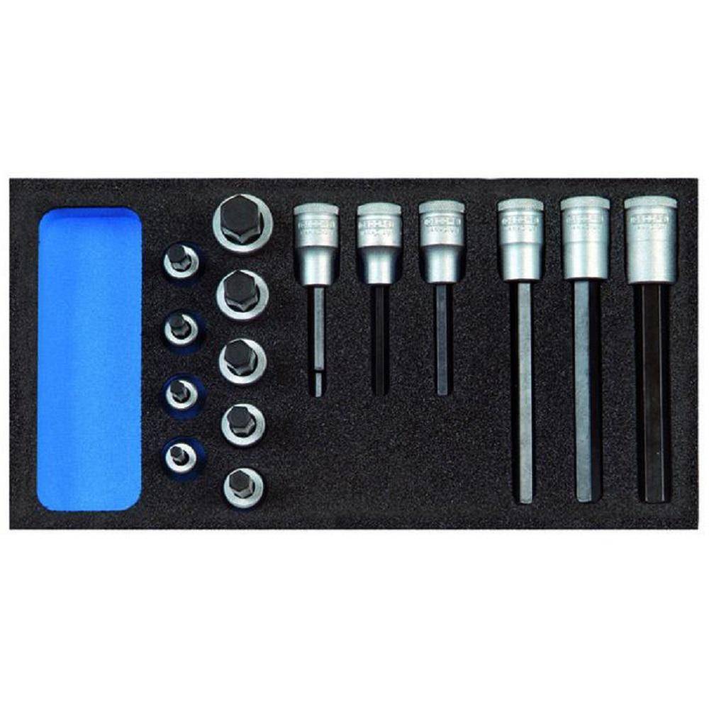 Satz Schraubendrehereinsätze 1/2 - in Check-Tool-Modul - 15 teilig