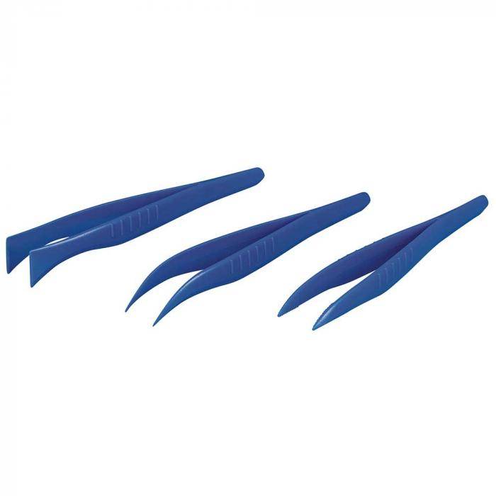 Einmalpinzette - blau - PS - steril - Länge 130 mm - spitz/abgewinkelt - VE 100 Stück - Preis per VE