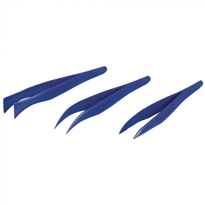 Sterile Pinzette - detektierbar - PS - blau - Länge 130 mm - spitz/abgewinkelt - VE 100 Stück - Preis per VE