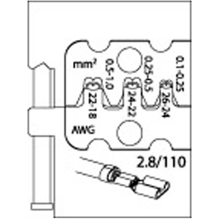 Modul-Einsatz - für Flachsteckhülsen - 2.8/110 - 0,1- 1mm²