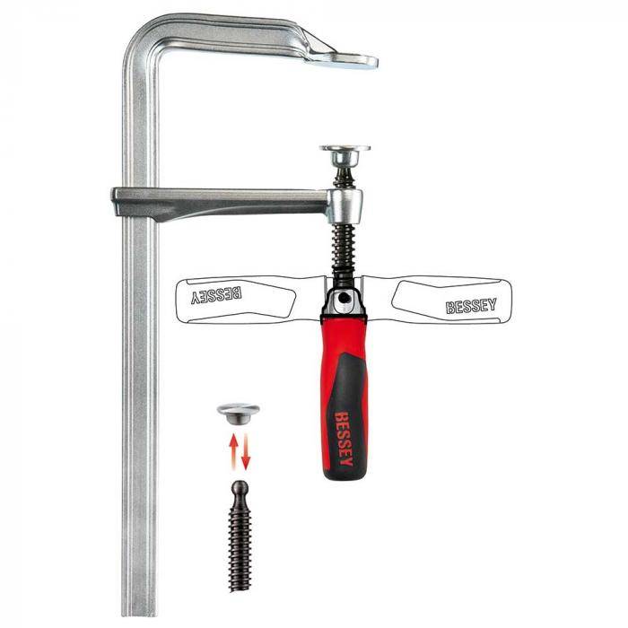 Ganzstahl-Schraubzwinge GZ-KG - Spannweite 250 bis 600 mm - Ausladung 120 mm