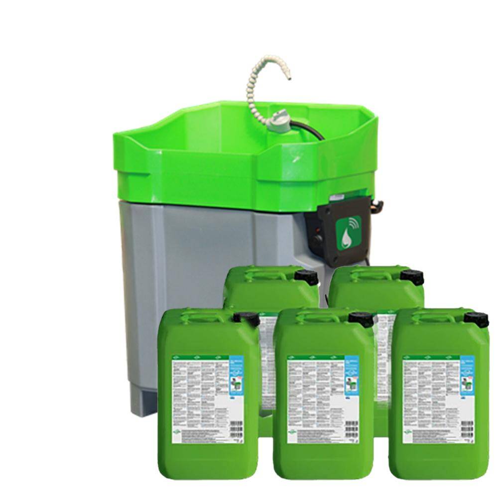 GT COMPACT - Pinselwaschtisch - Start-Up-Paket inklusive 5 x 20 Liter L EVO Universalreiniger mit Mikroorganismen