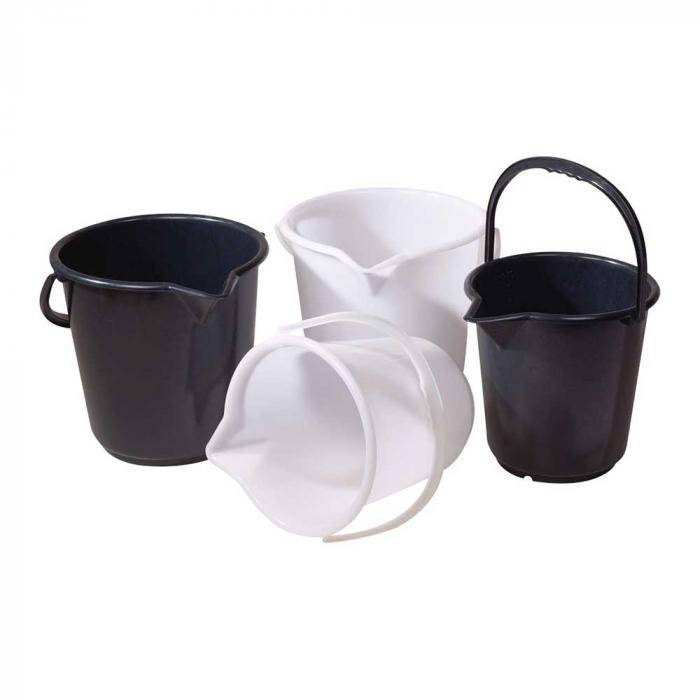 Eimer HDPE - schwarz - mit Ausguss und Skala - Inhalt 10,5 l - Ø 286 mm - Höhe 283 mm