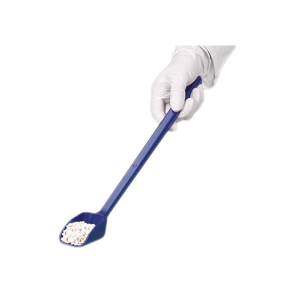 Schaufel für Lebensmittel - langer Griff - PS - blau - Inhalt 50 ml - Gesamtlänge 390 mm - einzeln verpackt und sterilisiert - VE 10 Stück - Preis