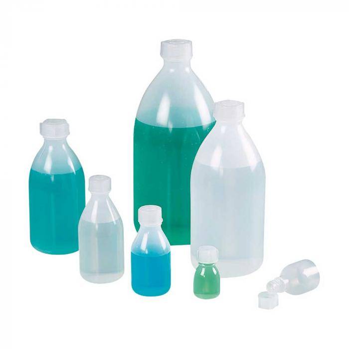 Bio-Flasche Enghals PE - Green LDPE - umweltschonend - mit Schraubverschluss - Inhalt 10 ml - Behälter-Ø 26 mm - Höhe mit Verschluss 47 mm - Hals-