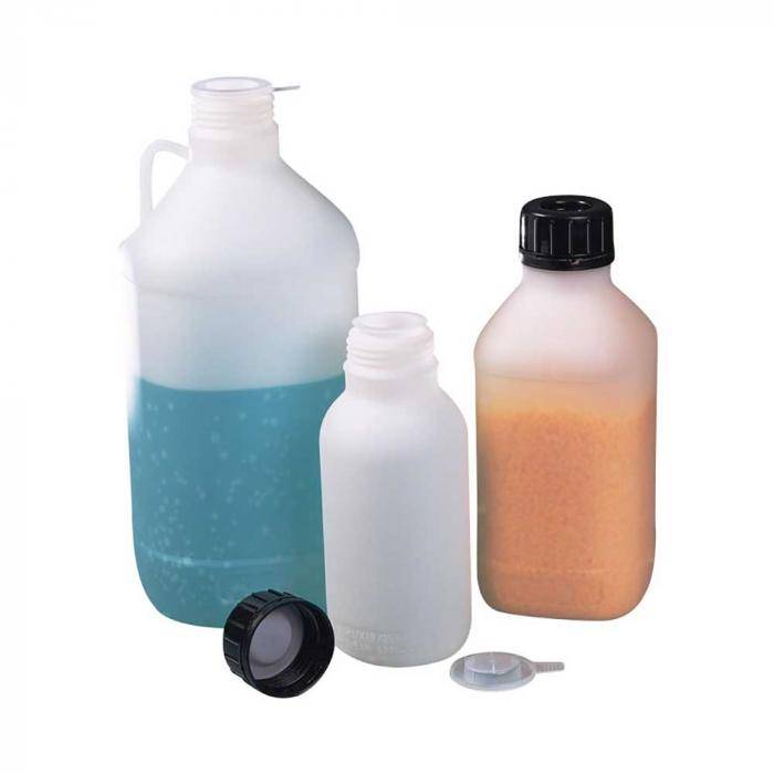 UN-Flasche - HDPE - mit PP-Originalitätsverschluss - transparent - auslaufsicher - Inhalt 500 ml - Höhe ohne Verschluss 177 mm - Hals-Ø innen 29 mm