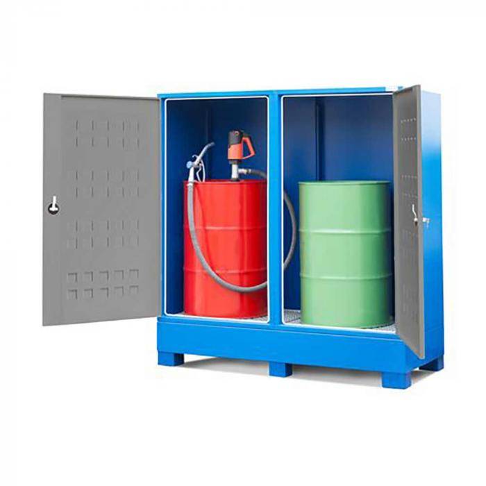 Gefahrstoffdepot Securo Typ SC-2 - Stahl - für 2 Fässer à 200 Liter