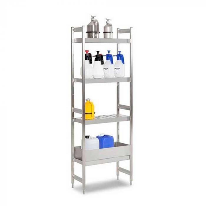 Gefahrstoffregal GRE 6030 - für entzündbare Stoffe - Edelstahl - Grundfeld - 1800 x 600 x 300 mm