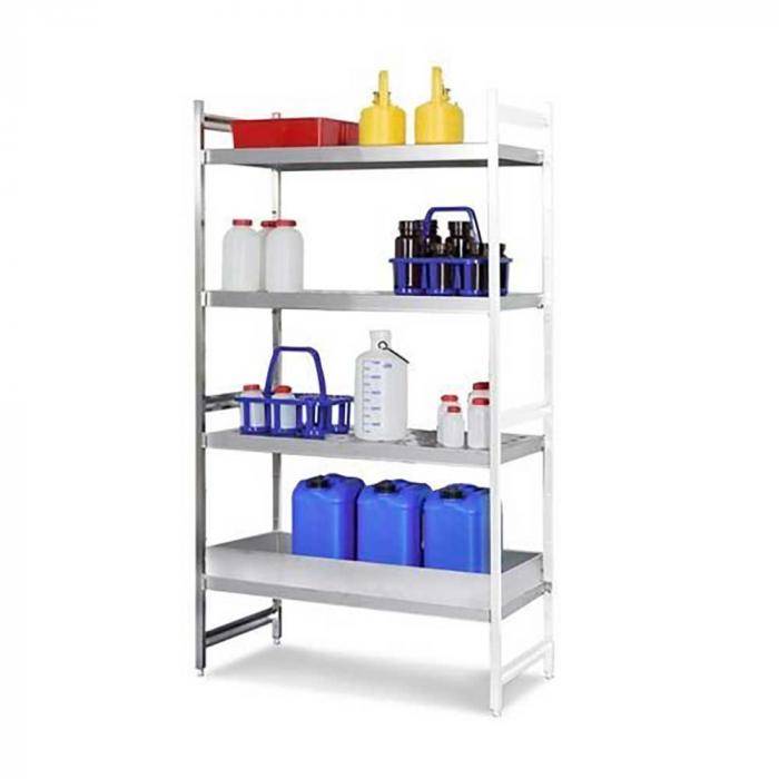 Gefahrstoffregal GRE 9050 - für entzündbare Stoffe - Edelstahl - Anbaufeld - 1800 x 875 x 500 mm