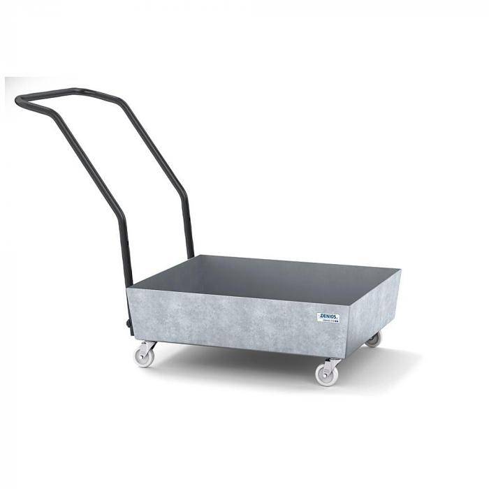 Fahrbare Auffangwanne classic-line - Stahl verzinkt - Gitterrost verzinkt - für 1 Fass á 60 Liter