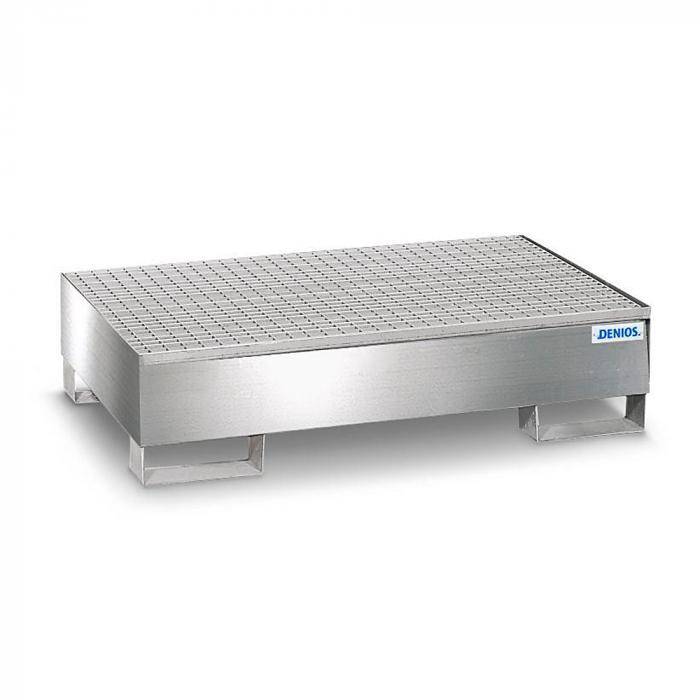 Auffangwanne pro-line - Edelstahl - unterfahrbar - Edelstahl verzinkt - für 2 Fässer