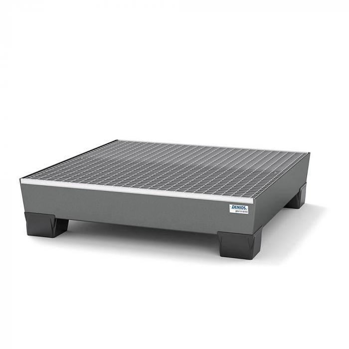 Auffangwanne pro-line - Stahl lackiert - unterfahrbar - Gitterrost verzinkt - für 4 Fässer á 200 Liter