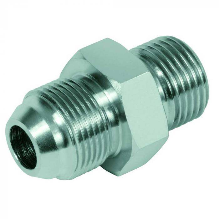 Gerader Adapter KOMATSU - Stahl verchromt - metr. AG M18 x 1,5 mm auf BSP-AG G 3/8"