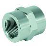 Gerade Einschraubmuffe - Stahl verchromt - NPT-Innengewinde 1/4" auf NPT-Innengewinde 3/8"