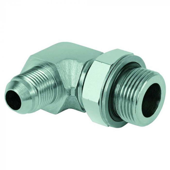 Winkel-Einschraubverschraubung einstellbar - Stahl verchromt - JIS-AG 1/2" auf AG 1/2"