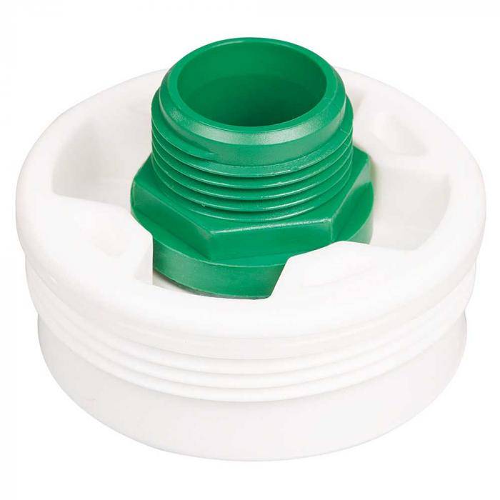 Gewindeadapter 3/4 " - Feingewinde 2 " außen - PP/PE - grün/weiß