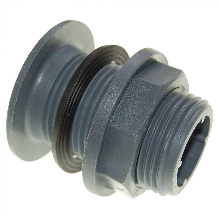 Behälteranschluss - mit Außengewinde - PP - grau - Gewinde 1/2 " - NW 13,5 mm