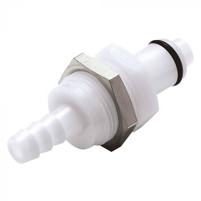 CPC Kupplung - NW 6,4 mm - POM - Vaterteile - ohne Ventil - Schlauch Innen-Ø 6,5 mm - Länge 35 mm