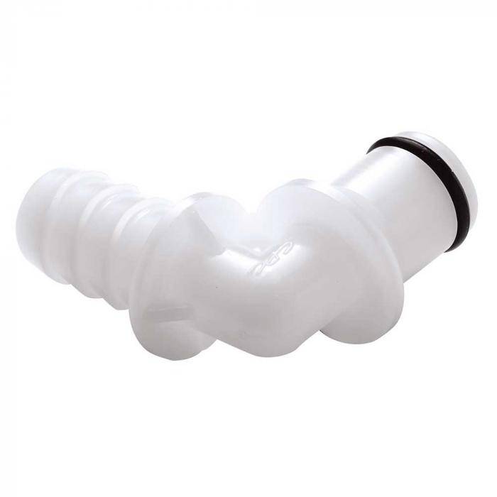 CPC Kupplung - NW 6,4 mm - POM - Vaterteile - mit Ventil - Winkel-Nippel mit Schlauchtülle - Schlauch Innen-Ø 9,5 mm