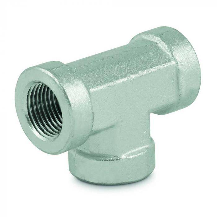 T-Gewindemuffe - Stahl verchromt - 3 zylindrische Innengewinde G 1/4"