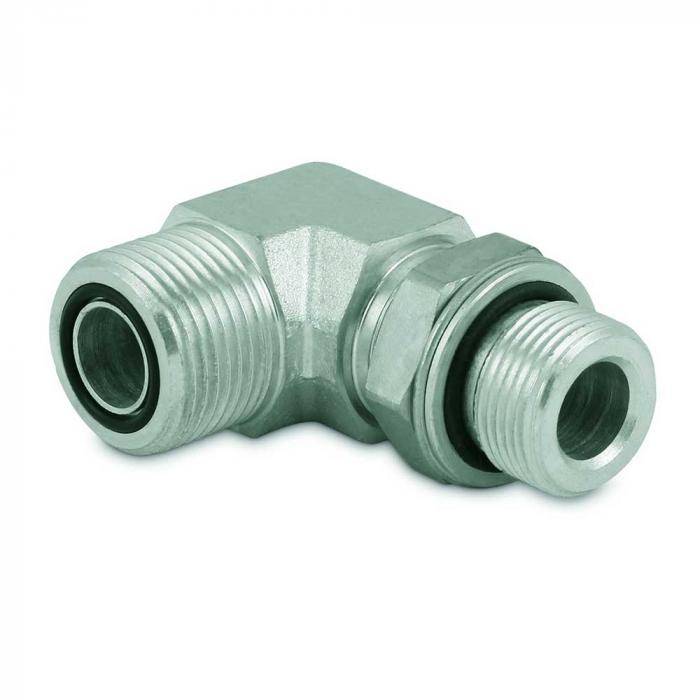 Winkel-Einschraubstutzen - einstellbar - Stahl verchromt - ORFS-AG UN 9/16" auf zyl. AG M12 x 1,5 mm
