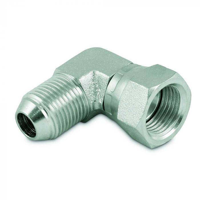 Winkelverschraubung 90° - einstellbar - Stahl verchromt - JIS-AG G 3/8" - IG Überwurfmutter G 3/8"